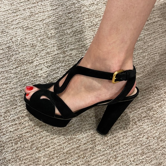 Prada platform block heel suede sandals size 39 - Picture 5 of 7